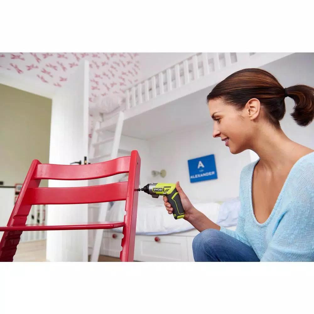 RYOBI 4V Lithium-Ion Cordless Multi-Head Screwdriver Kit with 3 Attachments and 10 Bits