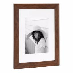 Kate and Laurel Edson Walnut Brown Picture Frame Set, 16 x 20 in. with 11 x 14 in. Mat (Set of 2) thumbnail 3