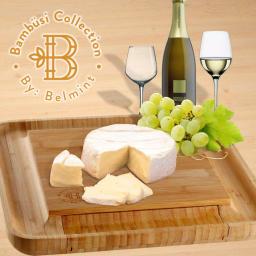 Bambusi Bambsi 100% Natural Bamboo Cheese Board & Cutlery Set with Slide-Out Drawer thumbnail 9