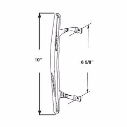 Barton Kramer Sliding Glass Door Handle, Chrome Finish, 6-5/8 in. Hole Spacing thumbnail 2