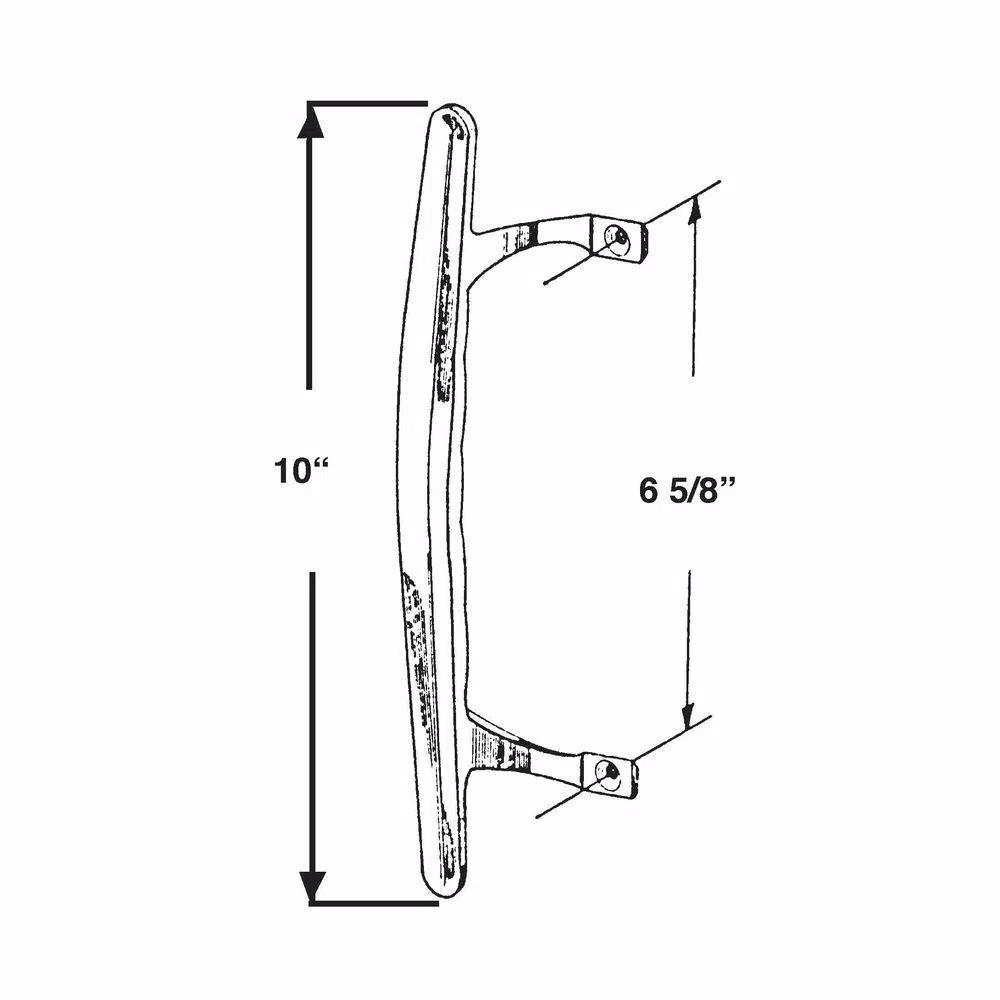 Barton Kramer Sliding Glass Door Handle, Chrome Finish, 6-5/8 in. Hole Spacing