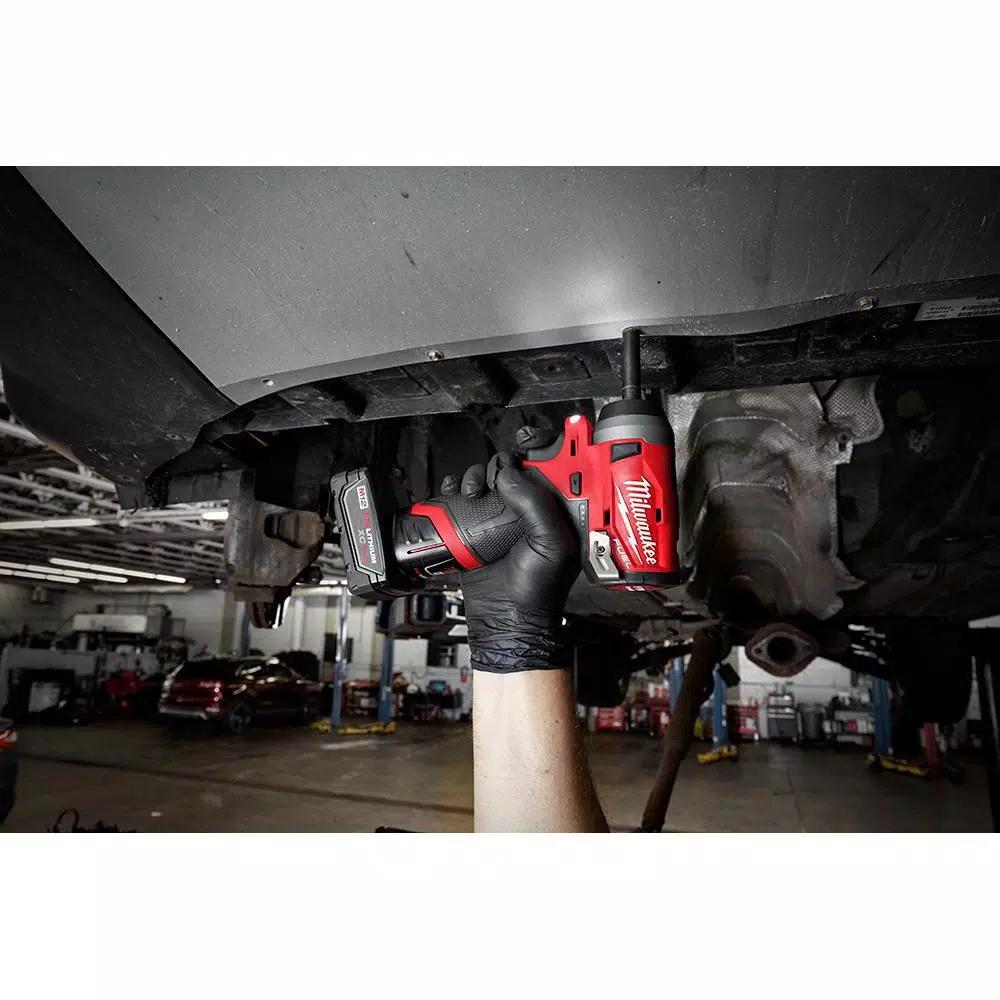 Milwaukee M12 FUEL 12V Cordless 3/8 in. Ratchet & 1/4 in. Stubby Impact Wrench Combo Kit with (2) 3.0 Ah Batteries