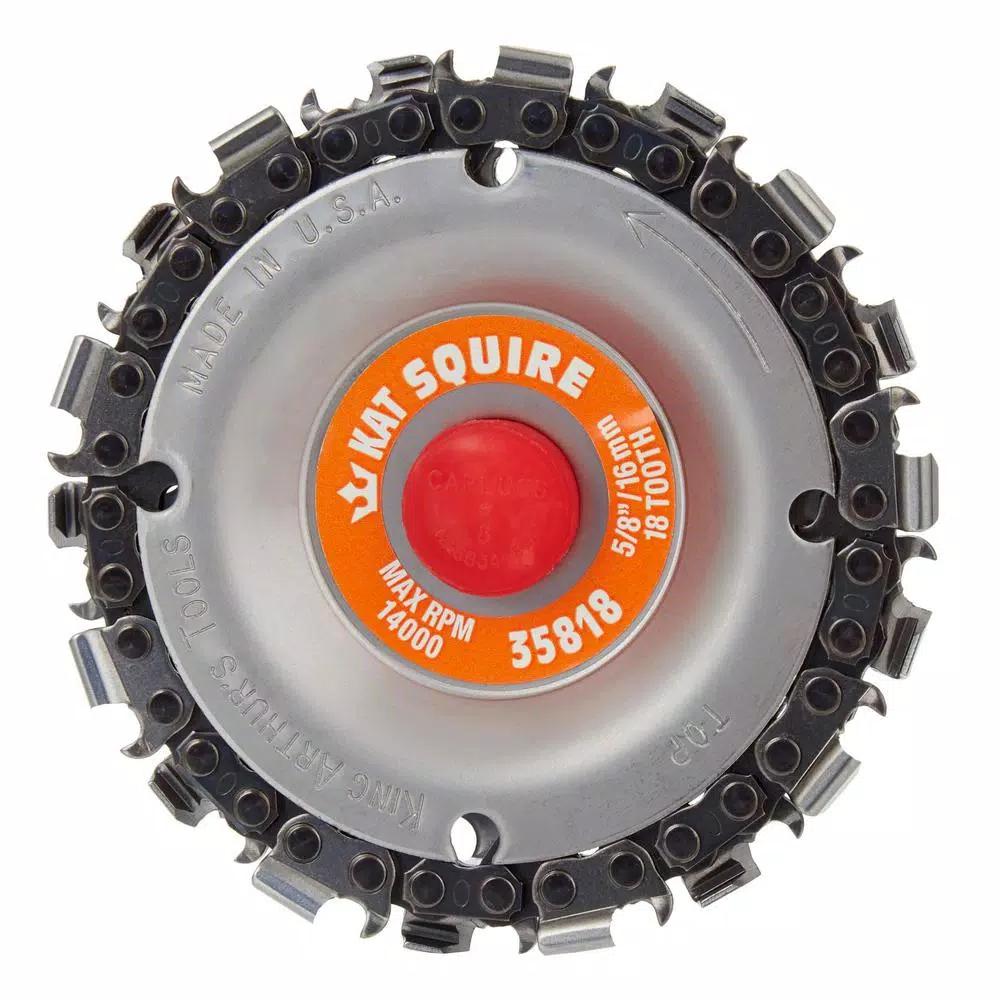 King Arthur's Tools 3.5 in. 18-Teeth Steel Chainsaw Blade for Woodcarving and Angle Grinders