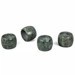 Creative Home Natural Green Marble Napkin Ring Holder Set, Set of 4 for Fine Dining and Weddings thumbnail 6