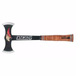 Estwing Black Eagle Double Bit Axe with Leather Grip, Forged American Steel thumbnail 1