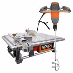 RIDGID 7 in. Portable Jobsite Wet Tile Saw with 6.5 Amp Motor and Single-Paddle Mixer thumbnail 1
