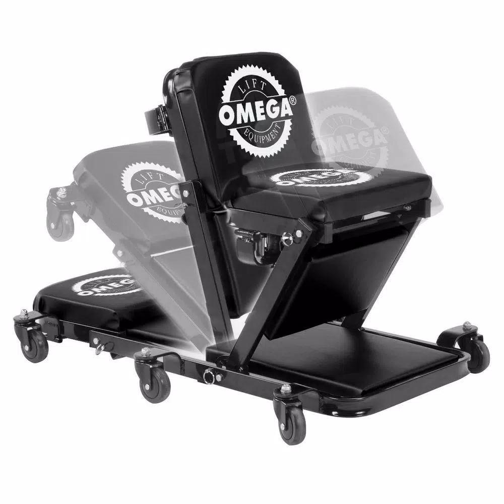 Omega 91400 2-in-1 Low Profile Z-Shape Mechanic Creeper and Seat, 450 lb. Capacity