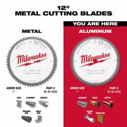 Milwaukee 12 in. 80T Carbide Tipped Aluminum and Metal Cutting Circular Saw Blade thumbnail 4