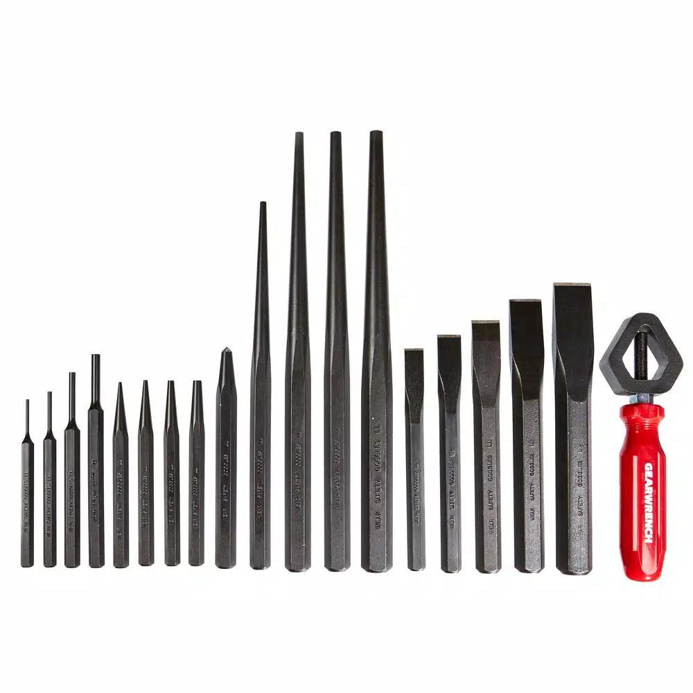 GearWrench 19-Piece Punch and Chisel Set with Tool Roll