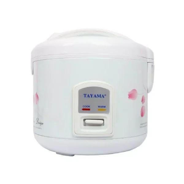 Tayama Cool Touch TRC-08 8-Cup White Rice Cooker with Steamer and Non-Stick Inner Pot