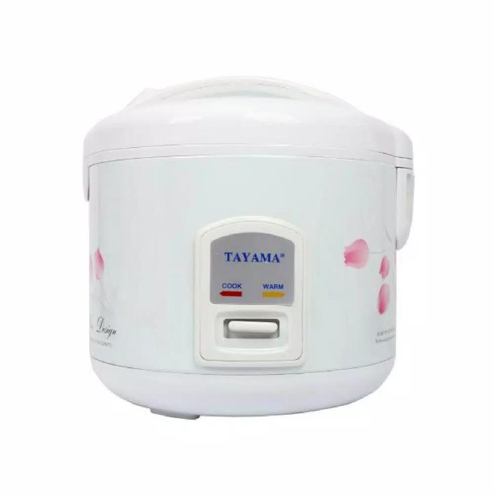 Tayama Cool Touch TRC-08 8-Cup White Rice Cooker with Steamer and Non-Stick Inner Pot
