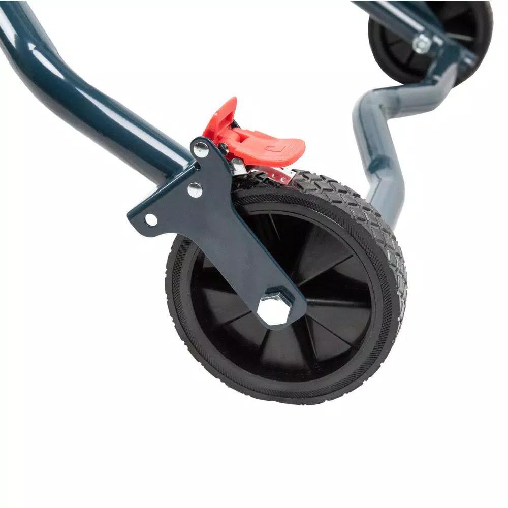 POWERTEC Dual Position Portable Miter Saw Stand with Wheels and Aluminum Bed