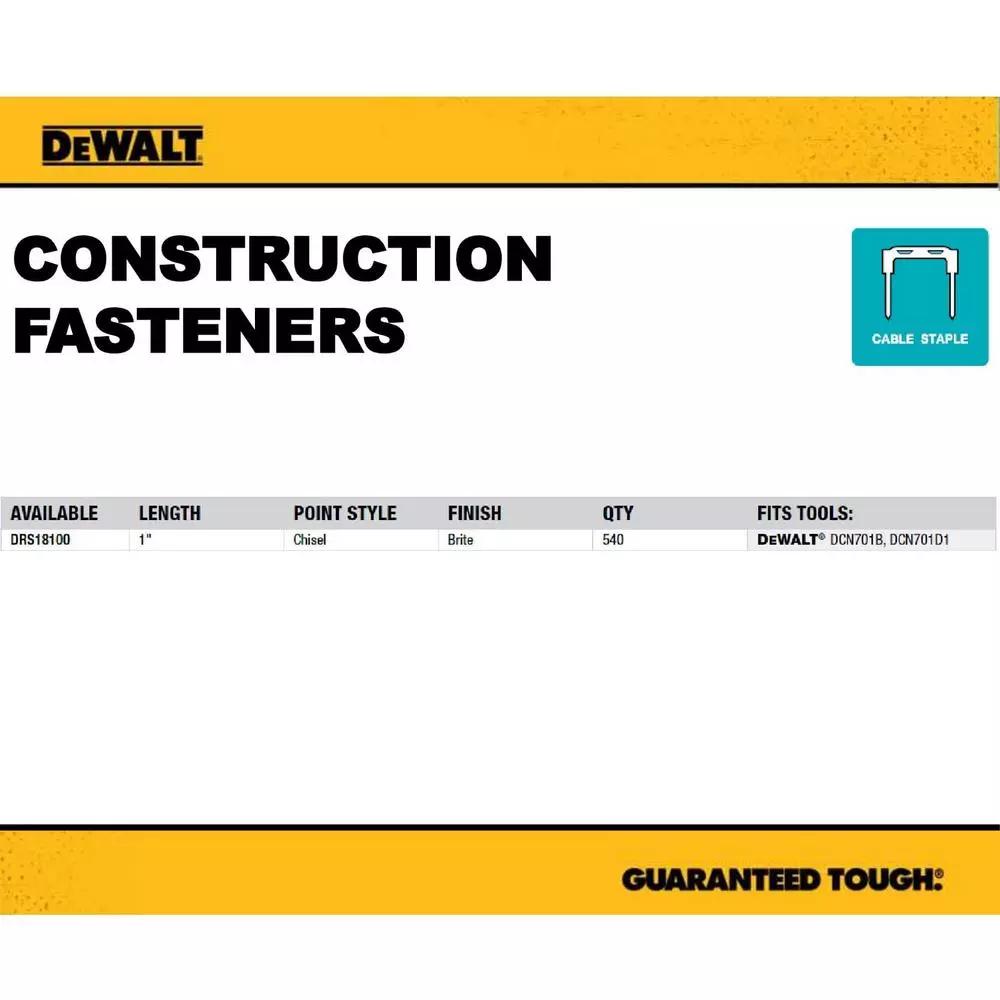 DEWALT 1 in. Insulated Electrical Staples, Electro-Galvanized Steel, 540 Count