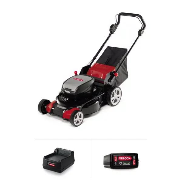 Oregon LM400 40V Cordless Battery Powered Walk Behind Push Lawn Mower, 20 in. Steel Deck