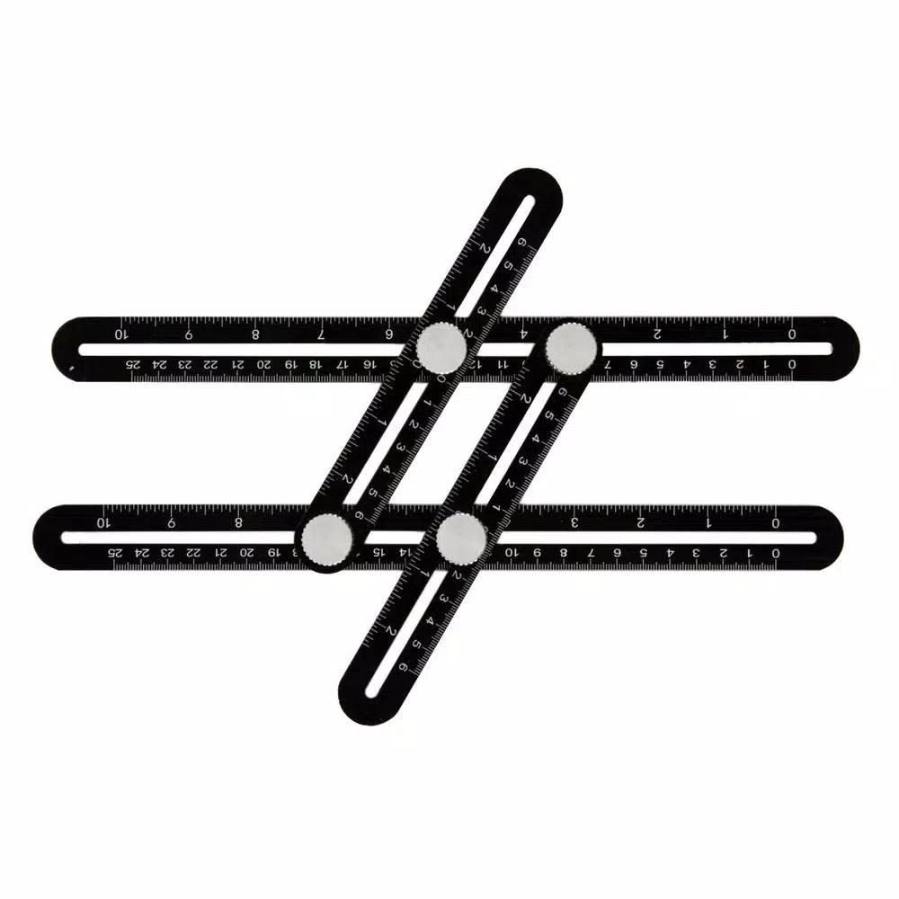 POWERTEC Universal Angle Template Tool, 10 in. Aluminum Multi-Angle Ruler & Precision Stencil