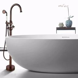 Vanity Art 48 in. Freestanding Single-Handle Claw Foot Tub Faucet with Hand Shower, Oil Rubbed Bronze thumbnail 1
