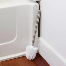 Unbranded Stainless Steel Handle Toilet Brush with Holder, Silver thumbnail 2