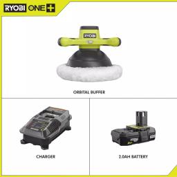 RYOBI 18V ONE+ 10 in. Cordless Orbital Buffer Kit with 2.0 Ah Battery and Charger thumbnail 2