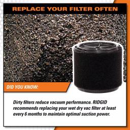 RIDGID Replacement Filter Set: VF3400 Pleated Paper & VF3700 Foam Filter for 3 to 4.5 Gal. Wet/Dry Vacuums thumbnail 13