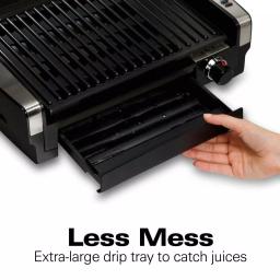 Hamilton Beach Searing Grill 118 sq. in. Stainless Steel Indoor Countertop Grill with Non-Stick Plates thumbnail 6