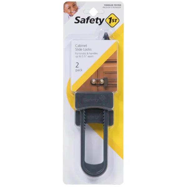 Safety 1st Double Door Slide Lock, Charcoal (2-Pack)
