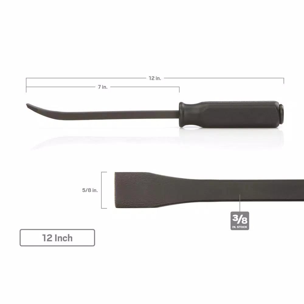 TEKTON 3-Piece Angled Tip Handled Pry Bar Set, 12 in., 17 in., and 25 in.