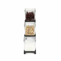 Mind Reader 3-Tier Black Metal Condiment Server with 3 Removable 8 oz. Glass Jars thumbnail 6
