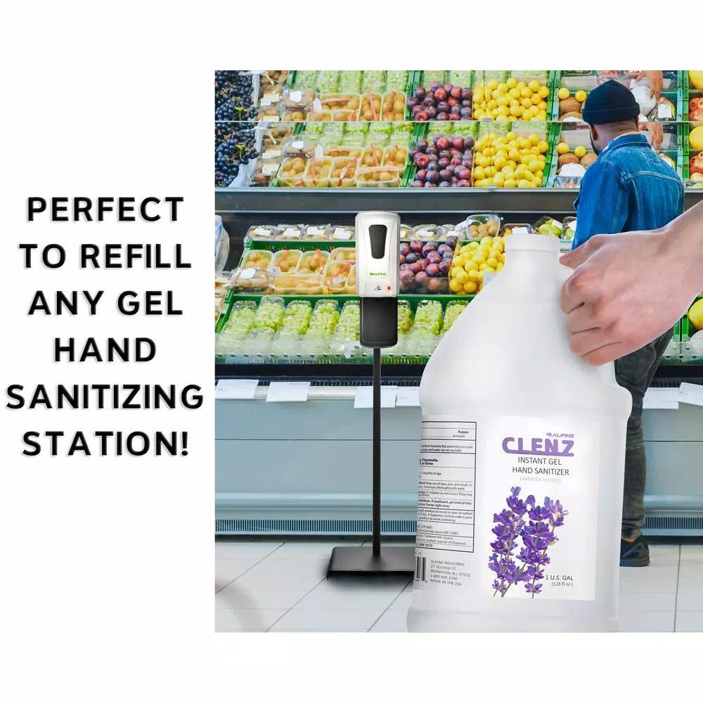 Alpine Industries Clenz Instant Gel Hand Sanitizer, Lavender Scent, 1 Gallon (4-Pack)