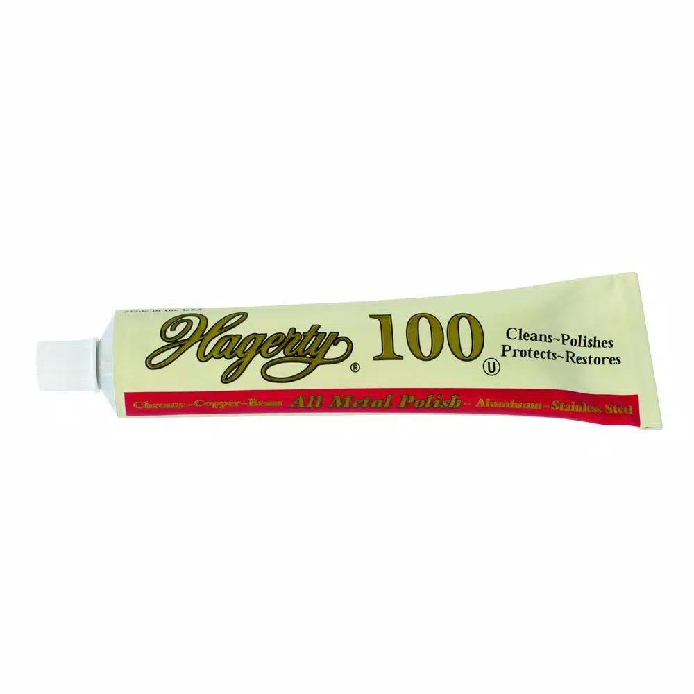 Hagerty 100 All-Metal Polish, Super-Concentrated Cream for Chrome, Copper, Brass, and Aluminum