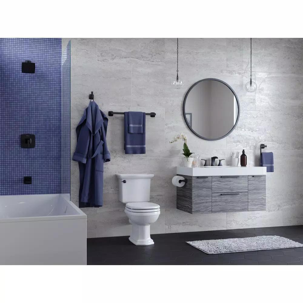 Pfister Venturi 18 in. Single Towel Bar, Matte Black Modern Metal Wall Mount