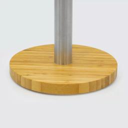 ExcelSteel Stainless Steel Paper Towel Holder with Durable Bamboo Base thumbnail 2