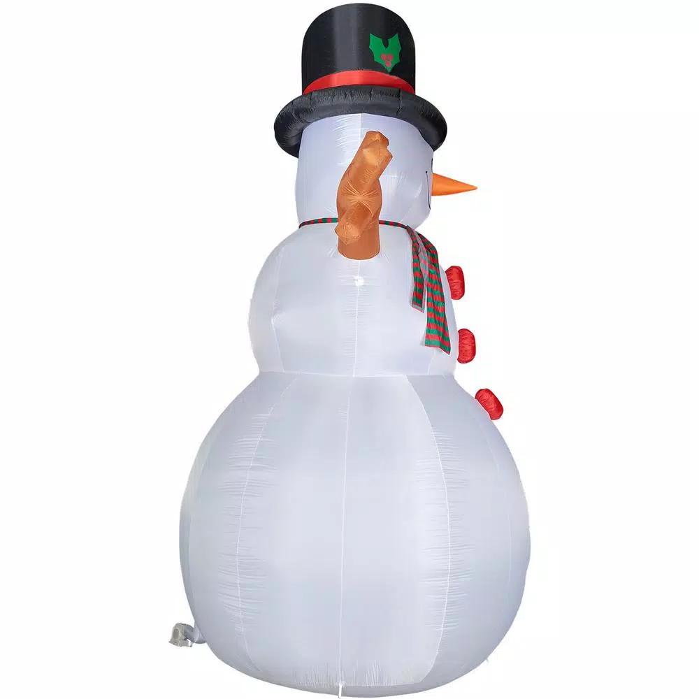 Fraser Hill Farm 20 ft. Jolly Snowman Christmas Inflatable with RGB Lights