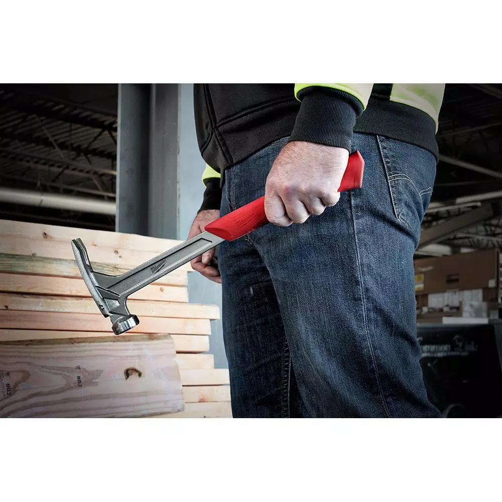 Milwaukee 17 oz. Smooth Face Framing Hammer with Shockshield Grip and Hammer Loop