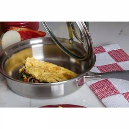 CookCraft by Candace 1.25 qt. Tri-Ply Stainless Steel Saute Pan with Patented Latch Glass Lid thumbnail 7