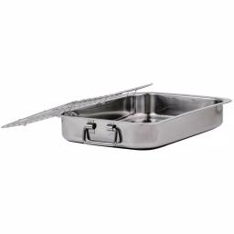 Ovente 13 x 9.3 in. Stainless Steel Roasting Pan with Wire Rack and Handles thumbnail 3