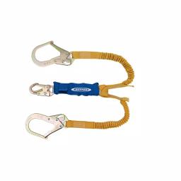 Werner DeCoil Stretch Twin Leg Lanyard with DCELL Shock Pack and Rebar Hooks, 6 ft. thumbnail 4