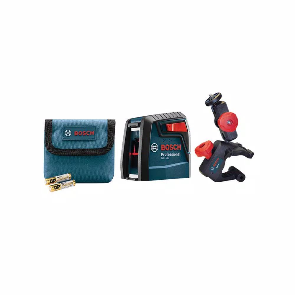 Bosch GLL30-RT Self-Leveling Cross-Line Laser Level Kit, 30 ft. Range, Factory Reconditioned