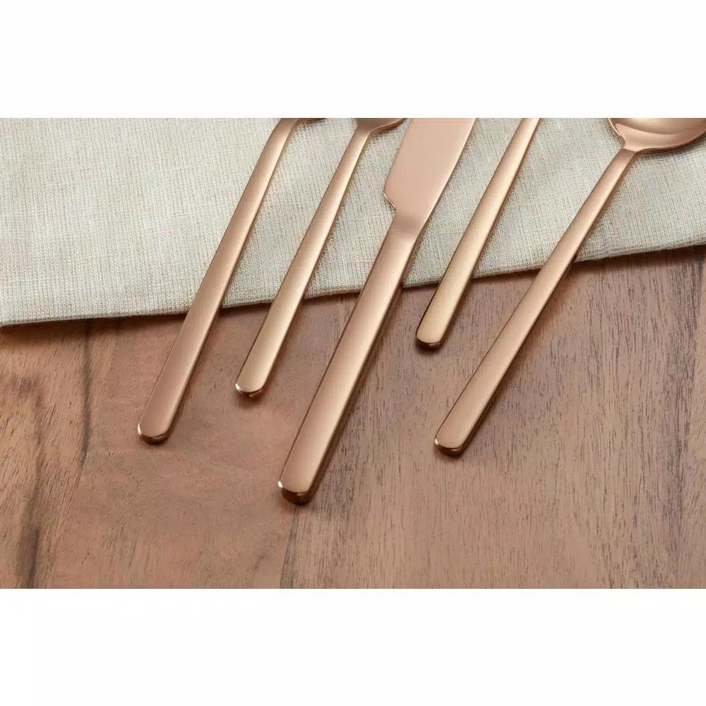 Home Decorators Collection Brenner 40-Piece Copper Finish 18/0 Stainless Steel Flatware Set, Service for 8
