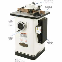 Shop Fox 2 HP Industrial Shaper with Dual Spindle Speeds thumbnail 8