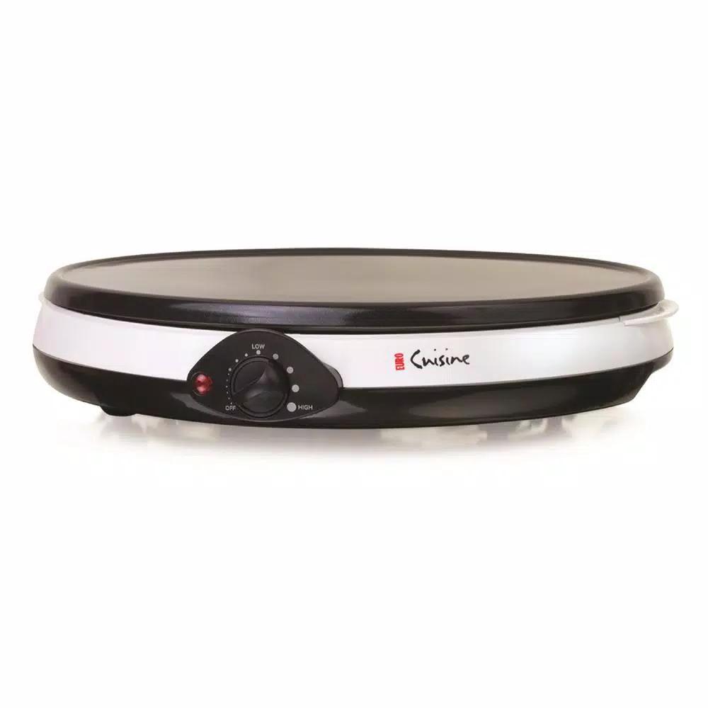 Euro Cuisine 12 in. Non-Stick Ceramic Crepe Maker & Griddle, White