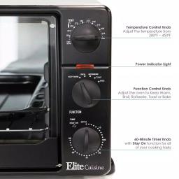 Maximatic 0.8 cu. ft. Black Toaster Oven Broiler with Rotisserie, 1500W thumbnail 3