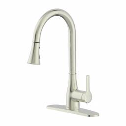 FLOW Series Classic Single-Handle Pull Down Kitchen Faucet, Brushed Nickel thumbnail 1