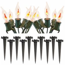 LUMABASE Flickering Orange Electric Pathway Lights, 10-Count Halloween Outdoor Decor thumbnail 1