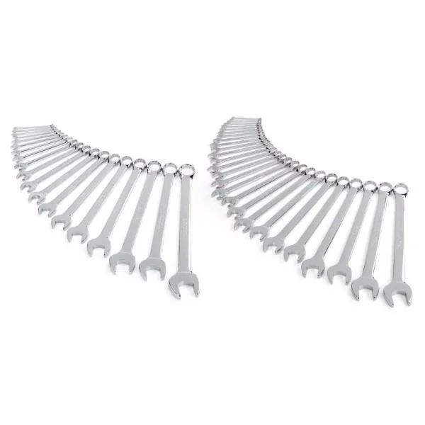 TEKTON 46-Piece Combination Wrench Set, SAE and Metric (1/4 in. - 1-1/4 in. & 6 mm - 32 mm)
