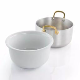 Gibson Home Noble Taste 0.81 qt. Round Stainless Steel Mini Dutch Oven with Ceramic Insert, Silver thumbnail 2