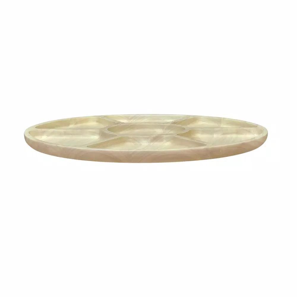 Noritake Hammock Wood 16 in. Divided Serving Dish, Blonde Natural Wood
