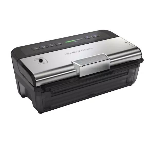 Hamilton Beach NutriFresh Vacuum Sealer with Liquid Sealing, Date Coder, and Starter Kit - Black/Silver