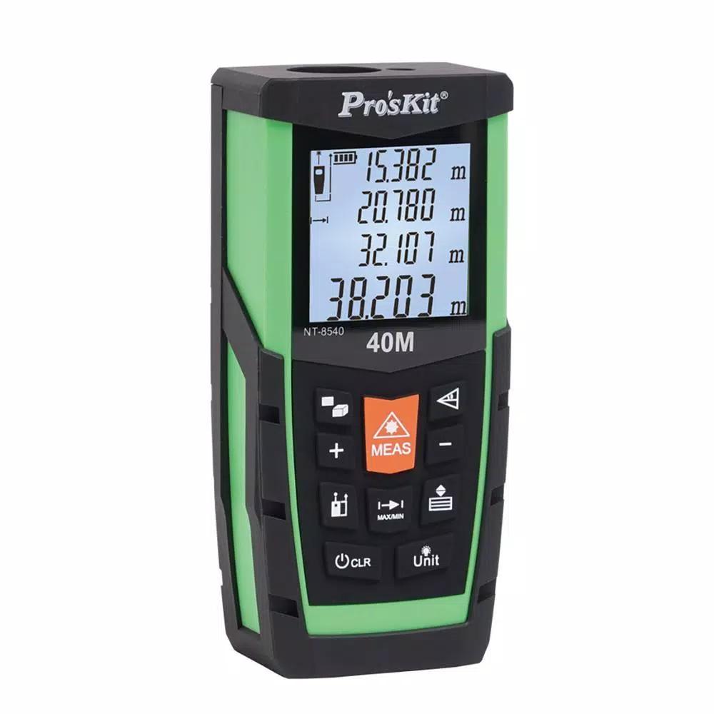 Pro'sKit 40m Laser Distance Measurer - Digital Range Meter with IP54 Dust & Spray Protection