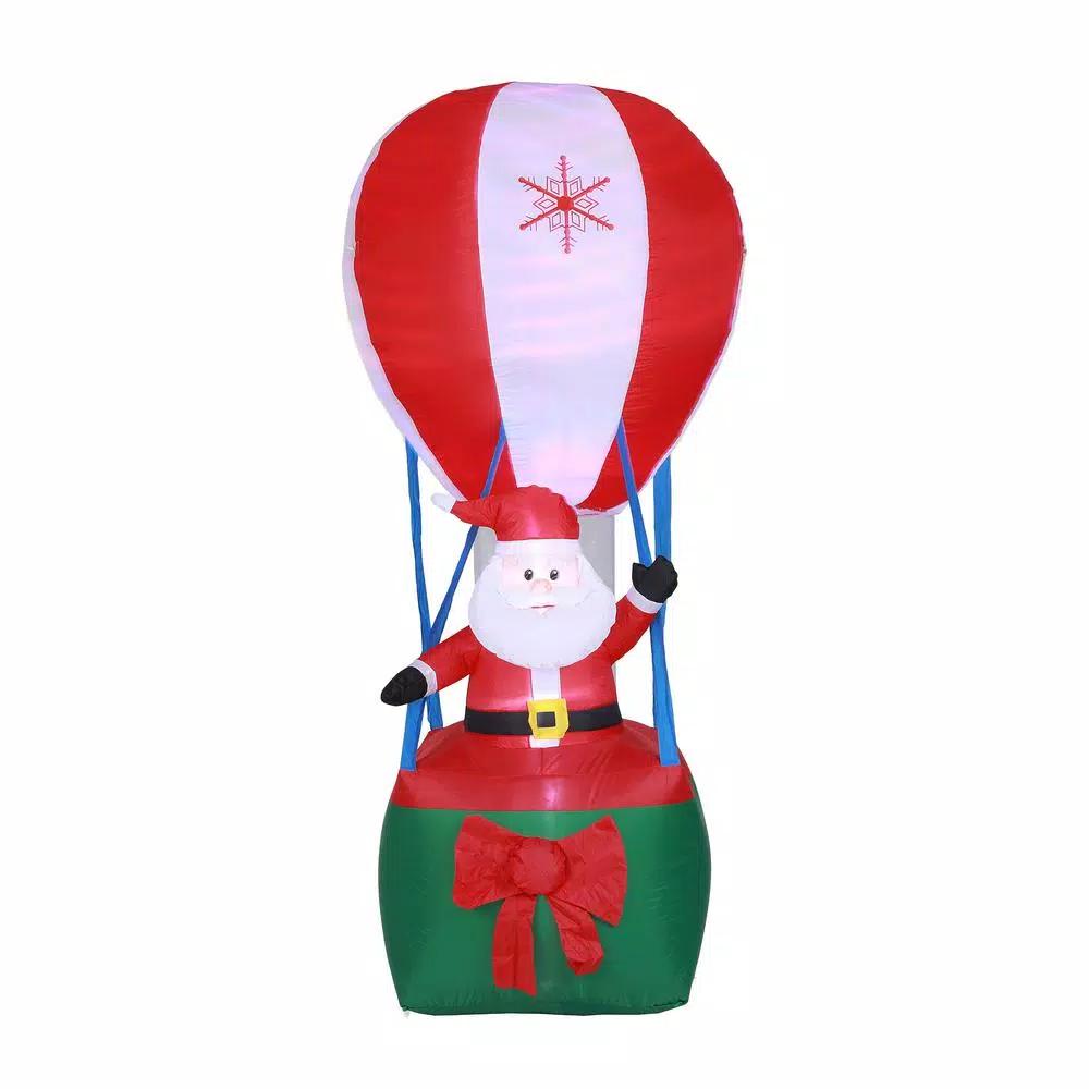 Luxen Home 9 ft. Santa in Hot Air Balloon Inflatable with LED Lights