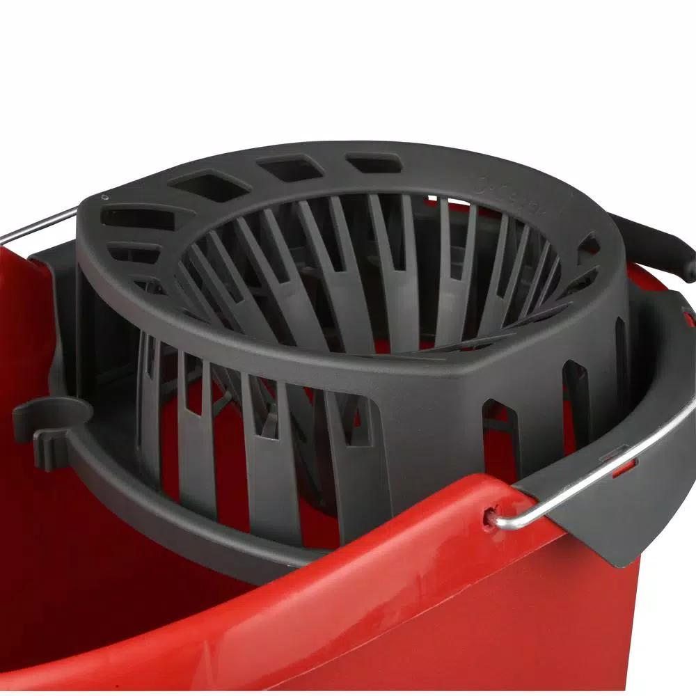 O-Cedar 2.5 Gal. Quick Wring Bucket with Easy Wringer System, Red